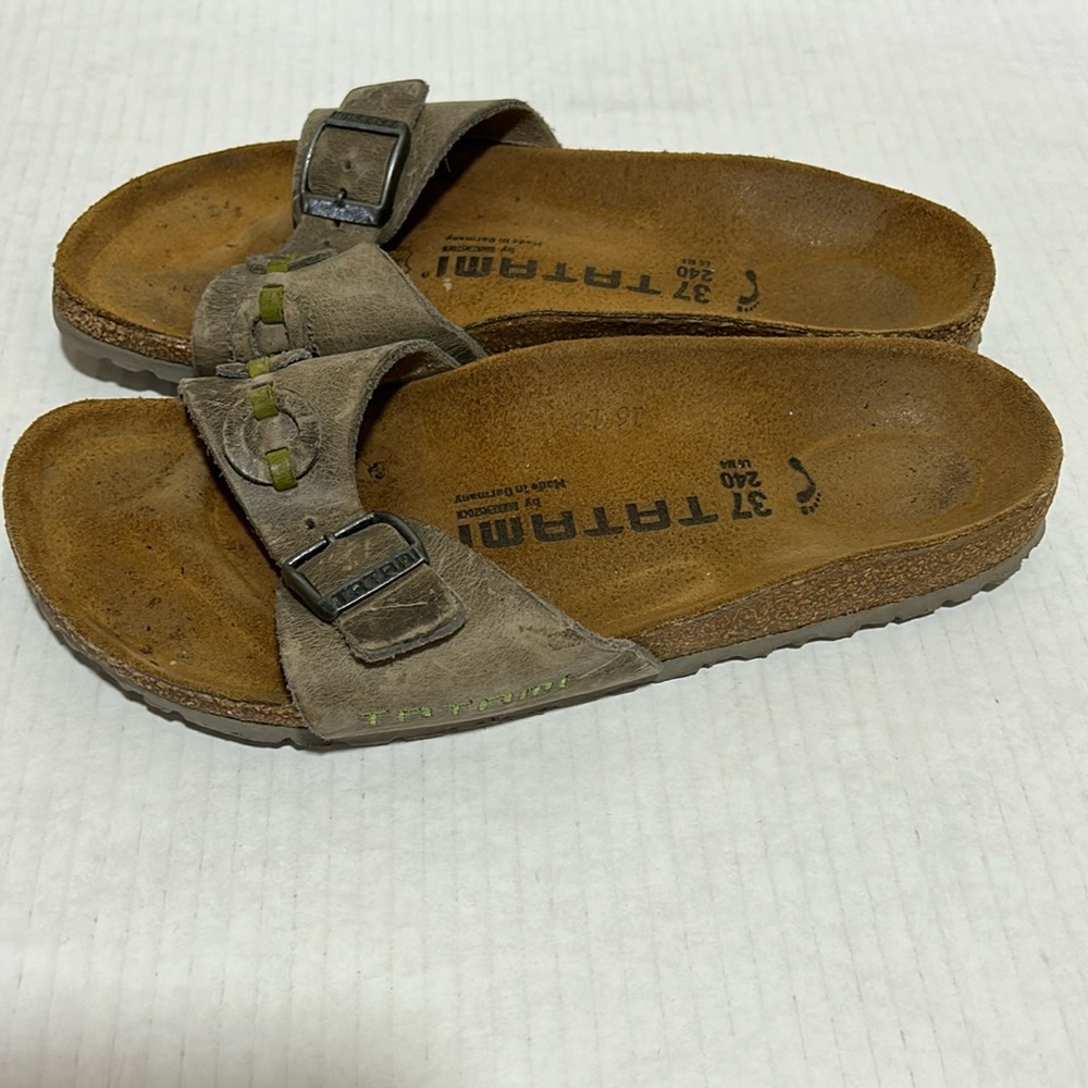Birkenstock Tatami Madrid Taupe Leather Sandals Womens Size EU 37 US 6 - Picture 4 of 9